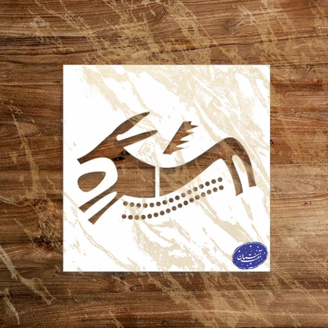 Untitled design(332) شابلون کوچک طرح آهو باستانی کد Z124 - تصویر 1